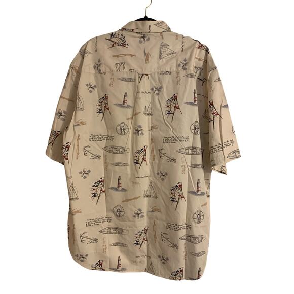 Bimini Bay Outfitters Button Up Short Sleeve NWOT Cream Ships Nautical Mens XXL - Picture 2 of 7